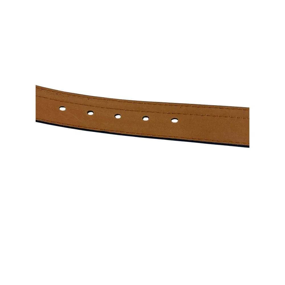 Kids A2023 Belt Kids XL Navy Blue Genuine Leather Silver Buckle Accessory D34